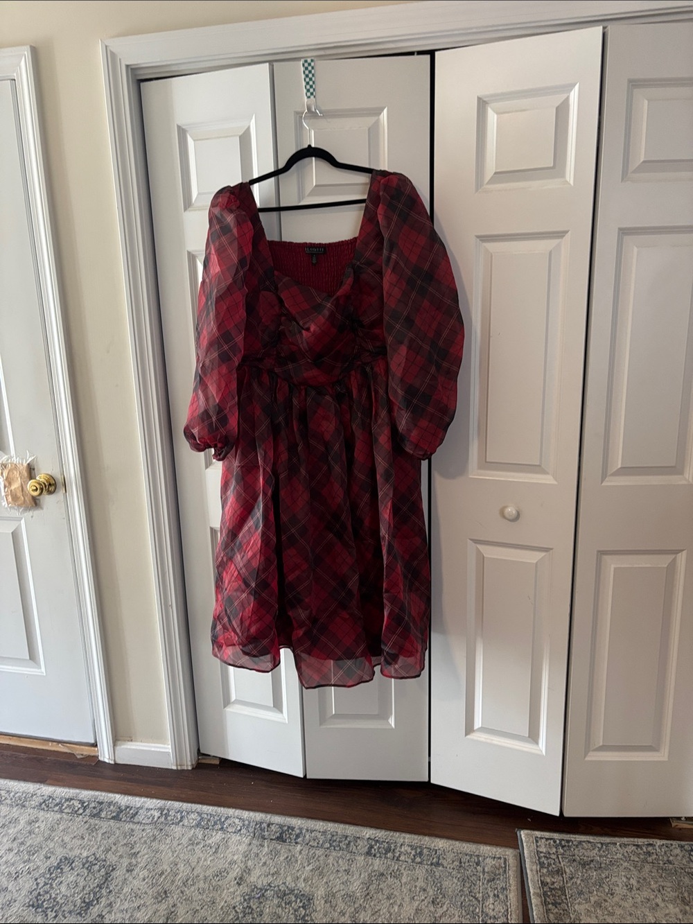 Eloquii Red Smocked Bodice Dress